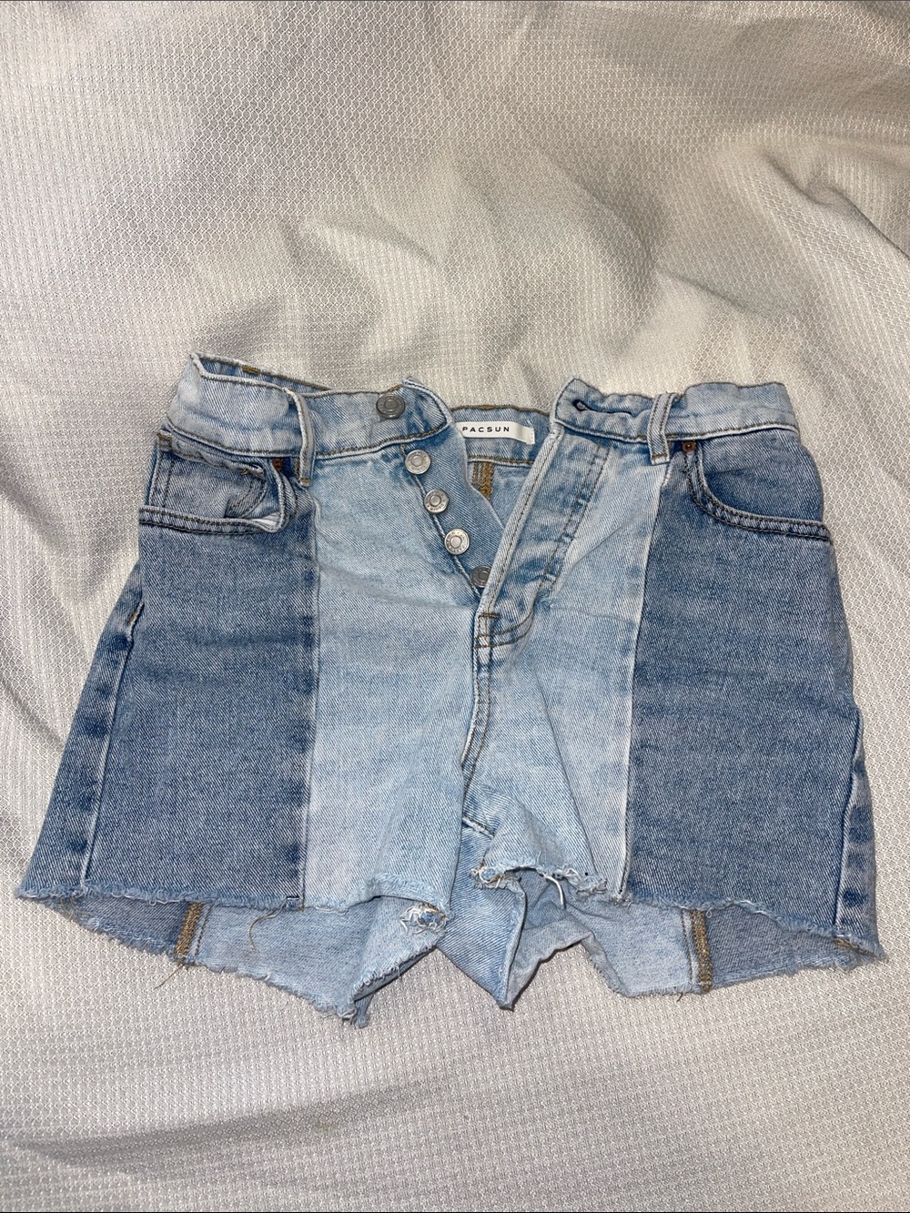 PacSun Two-Tone Blue Denim Jean Shorts